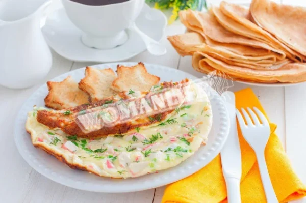 Омлет з крабовими паличками