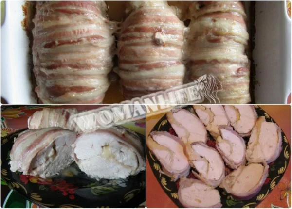 Куряча грудка з сиром і беконом