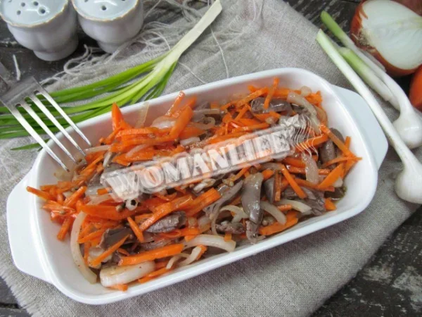 Салат з сердечками і морквою