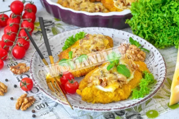 Курка по-арабськи в духовці з горіхами