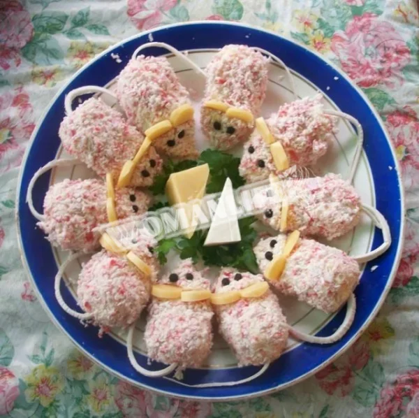 Закуска Мишенята з крабовими паличками