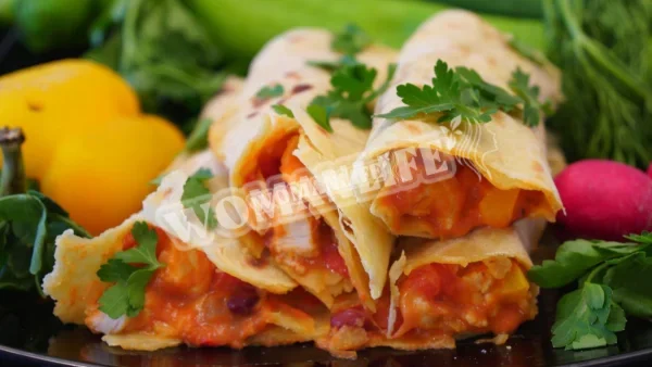 Буріто з курячим філе, квасолею та помідорами