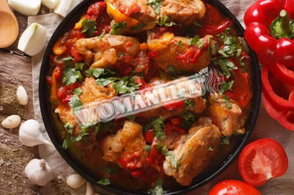 Фрікасе з курки з болгарським перцем