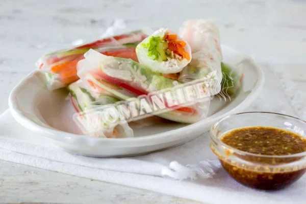 Спрінг-роли з рисового паперу з ПП з куркою та овочами