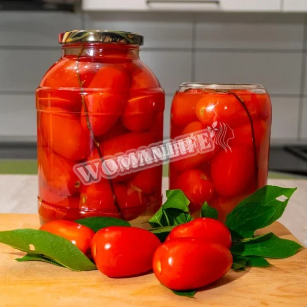 Помідори з черемхою і оцтом на зиму без стерилізації
