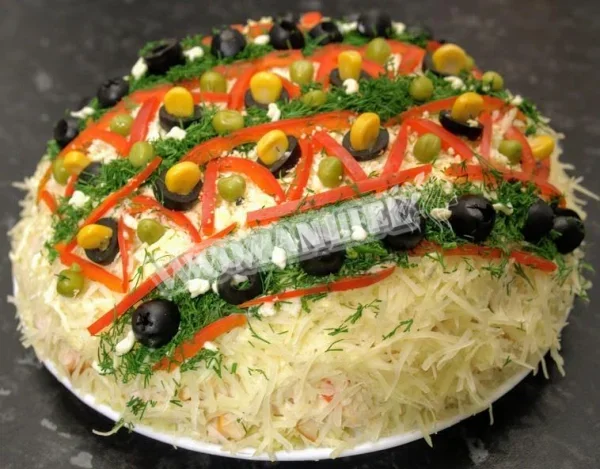 Салат з курки шарами на свято