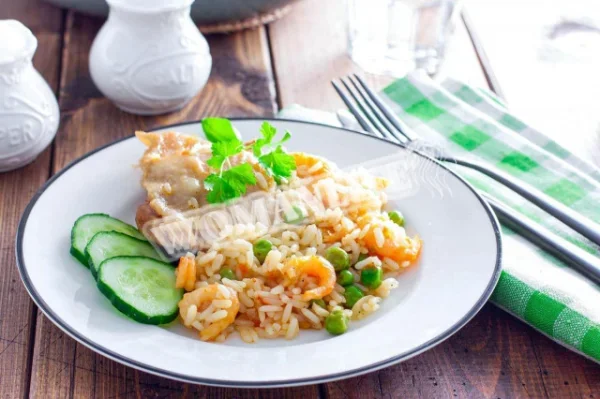 Курка з креветками