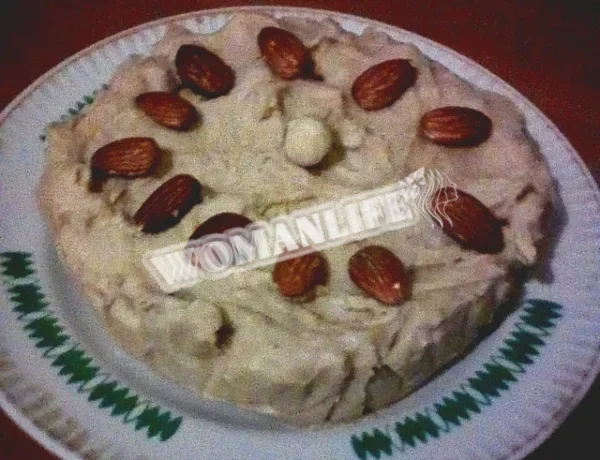 Торт Білочка з молоком і печивом без випічки