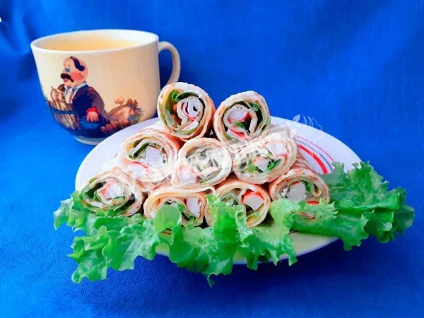 Млинці з крабовими паличками