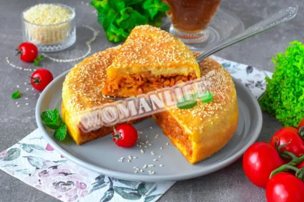 Пісний заливний пиріг