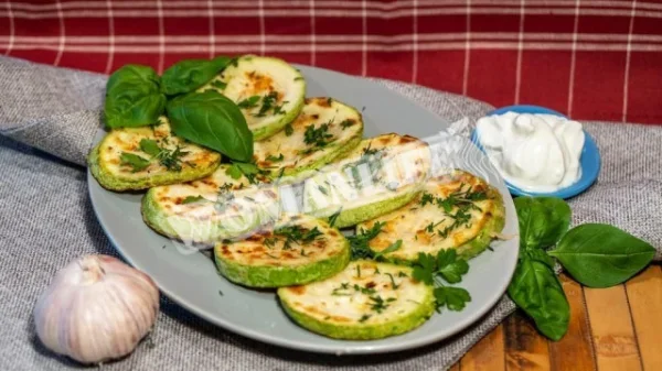 Смажені кабачки з часником і зеленню