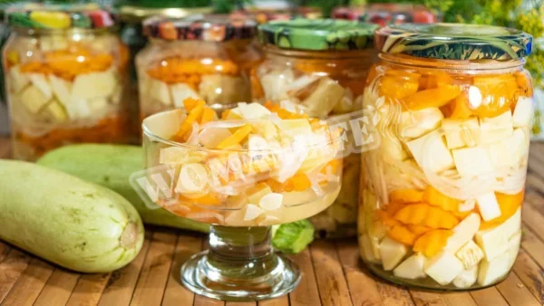Мариновані хрусткі кабачки з морквою на зиму