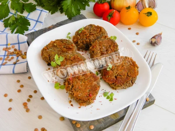 Котлети з сочевиці, пісні, веганські