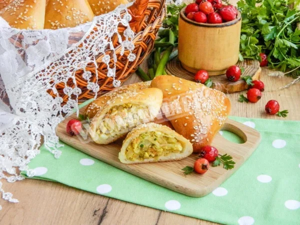 Пиріжки в духовці з капустою і яйцем