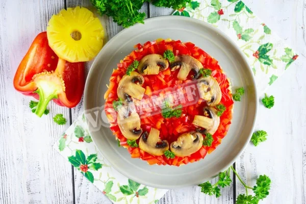 Салат гриби ананас сир