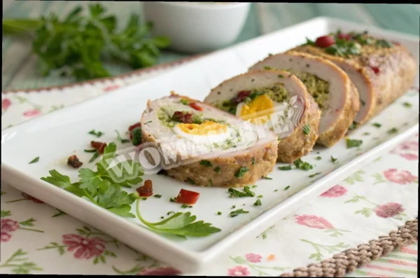 Курячі рулетики з печерицями та перепелиними яйцями