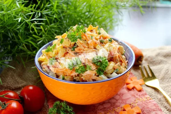 Салат морква кукурудза яйце