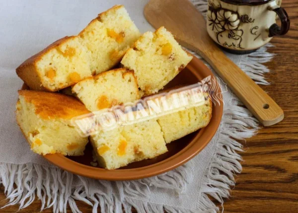 Манник з маслом і кефіром без борошна і без яєць