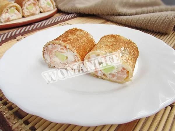 Млинцеві рулетики з начинкою