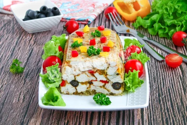 Мармурова курка з желатином в духовці