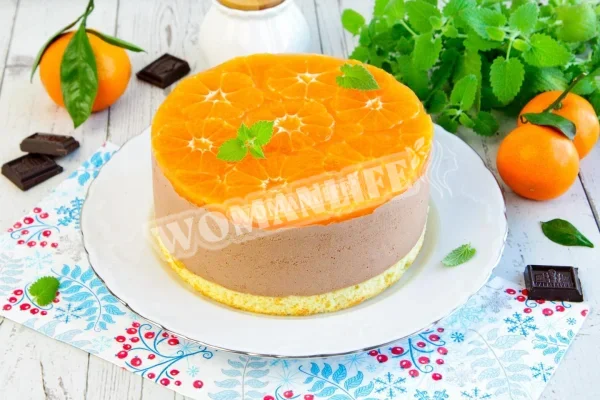 Муссовий торт для початківців мандариново-шоколадний