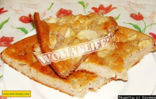 Пиріг з яблуками, манкою і сиром
