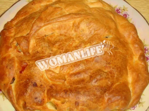 Листкове тісто з курячими грибами