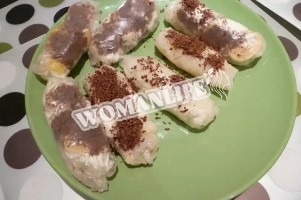 Банани в рисовому папері з сиром