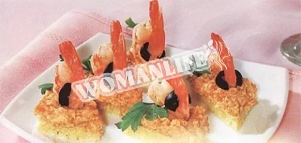 Канапе з шашликами з креветок