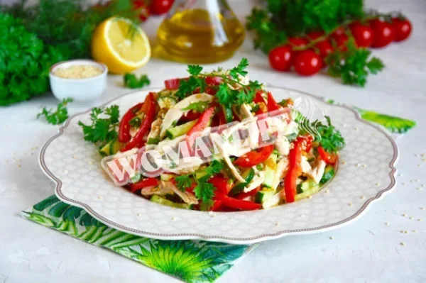 Салат з курки з овочами