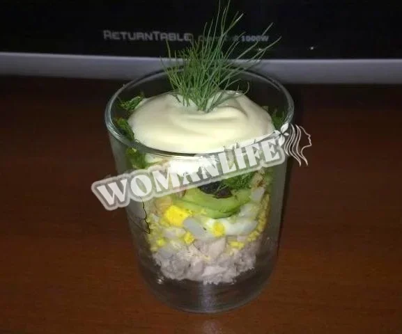 Салат з курки шарами