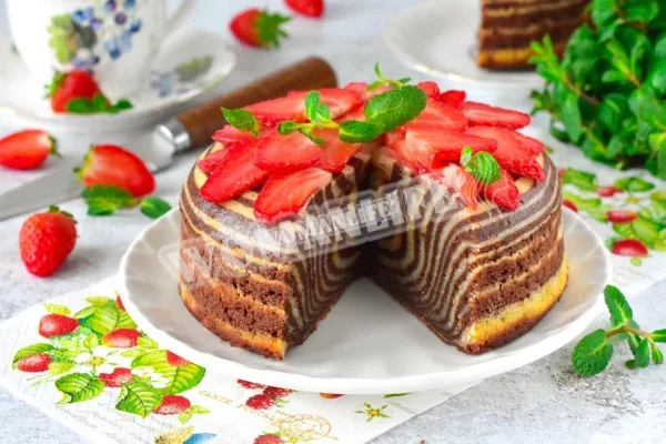 Класичний кекс зебра в духовці