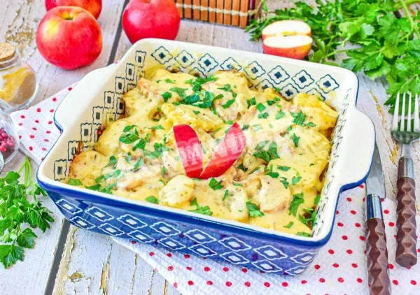 Картопля з яблуками в духовці