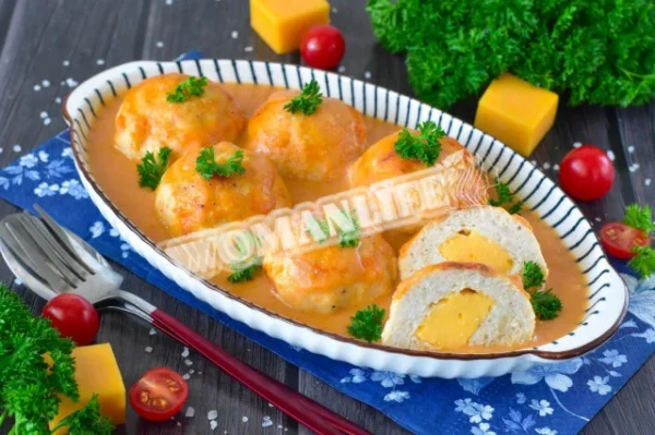 Соковиті курячі котлети з підливою в духовці