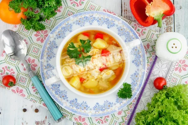Пшоняний суп з куркою