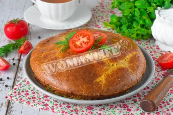 Заливний ПП пиріг з капустою