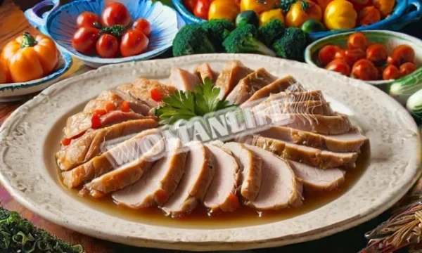 Шматок свинячої корейки, запечений в духовці