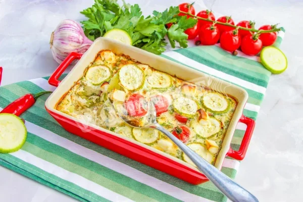 Фрітата з цукіні та помідорами