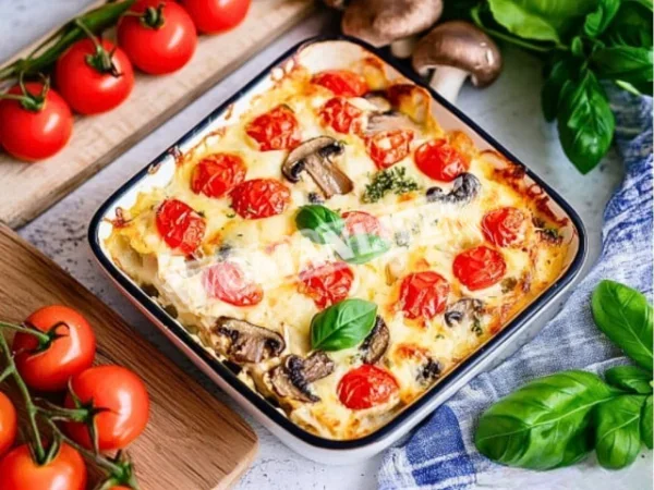 Запіканка курка гриби помідори сир