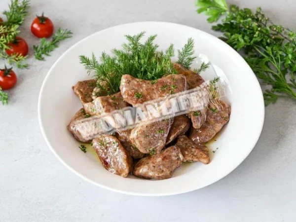 Куряча печінка на пару