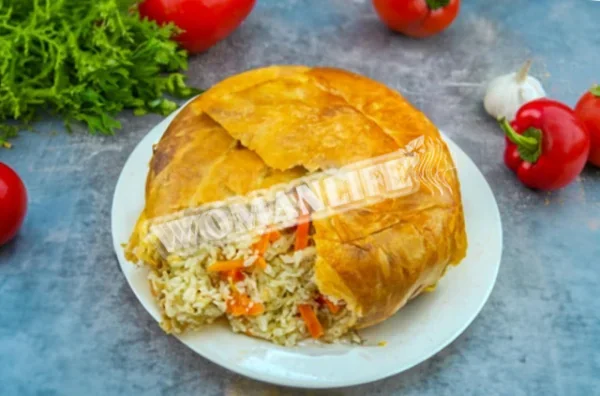 Шахський плов з куркою в лаваше