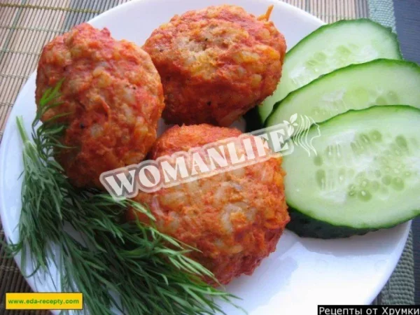 Фарш з їжаків з рисом в духовці