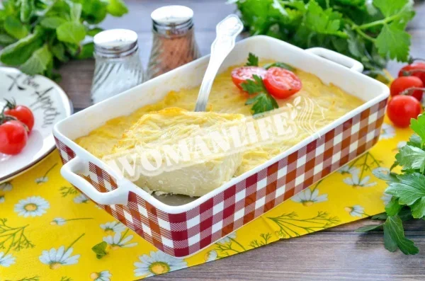 Запіканка з локшини з яйцем і молоком в духовці