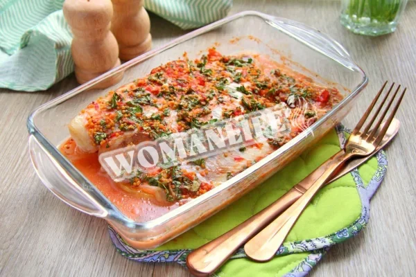 Філе морського окуня, запечене в духовці