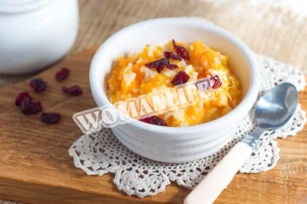 Гарбузова каша з рисом і молоком