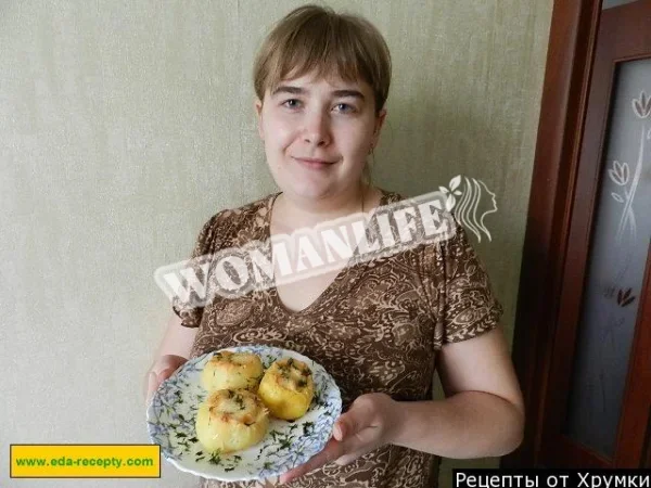 Картопля, фарширована шинкою та сиром