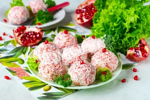 Закуска Рафаелло з крабових паличок і сиру
