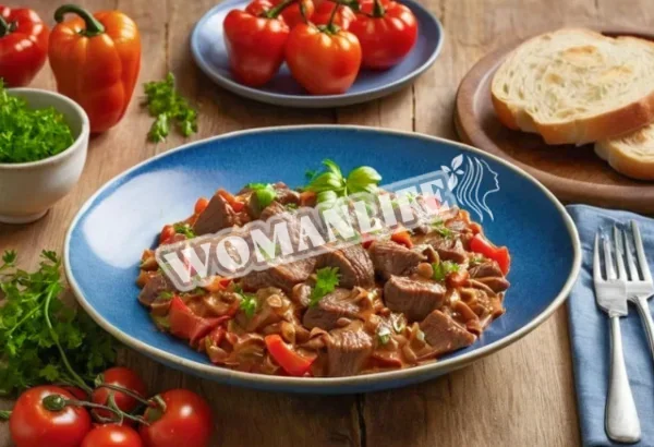 Тушкована телятина з овочами