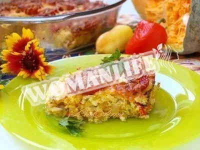 Рисова запіканка з гарбуза з помідорами