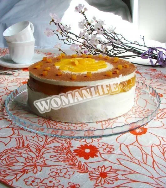 Ніжний персиковий пиріг з желатином